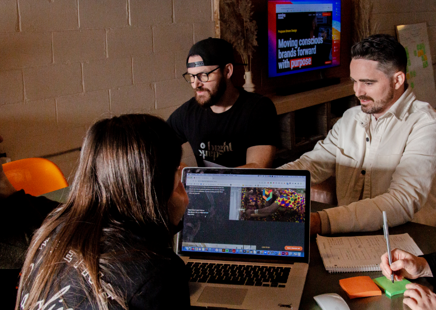 Team working on website